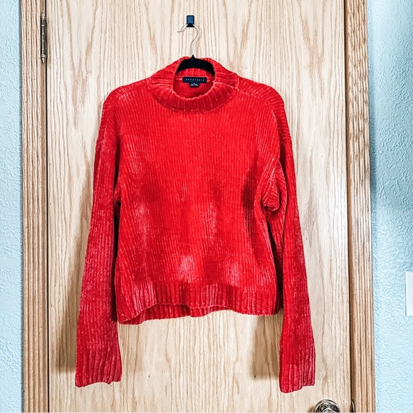 Sanctuary Sweaters - [sanctuary] red chenille mock neck sweater
